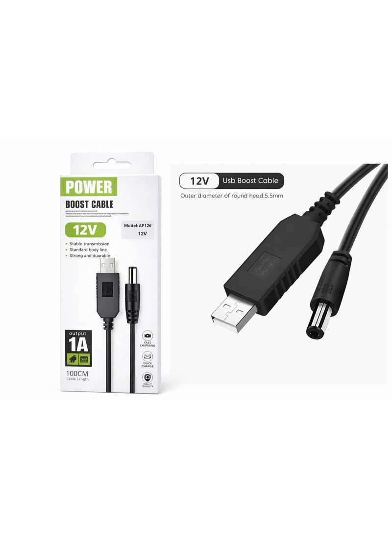 USB Boost Line Power Supply DC 5V To DC 12V Power Line 1A Power Cord Output Cable | HighEnd | For Router - Image 1